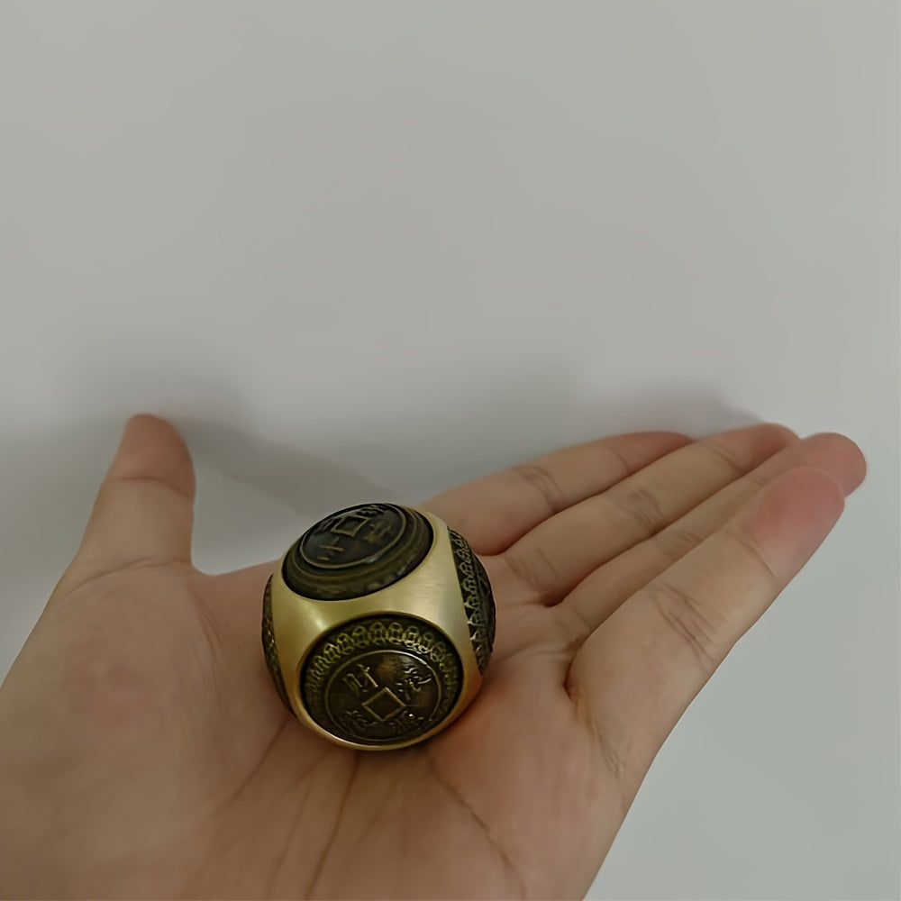 Brass Spinning Dice Fidget Sphere - Ideal Antistress Toy for Adults