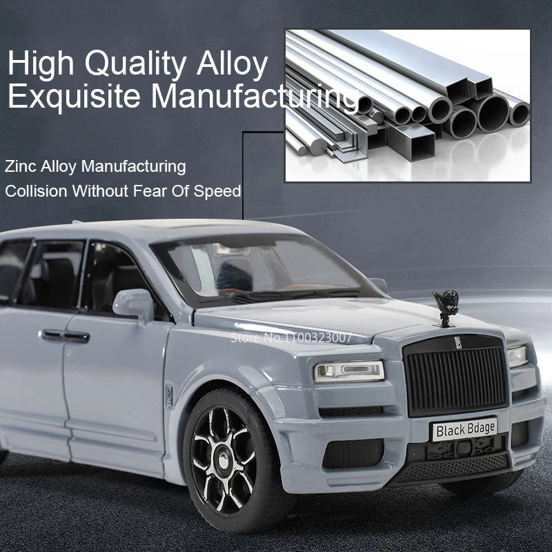 1/32 Rolls Royce Cullinan RV Car Model Alloy Diecast Off-road Vehicle Toy With Sound and Light Camping Car Model  For Boys Gifts
