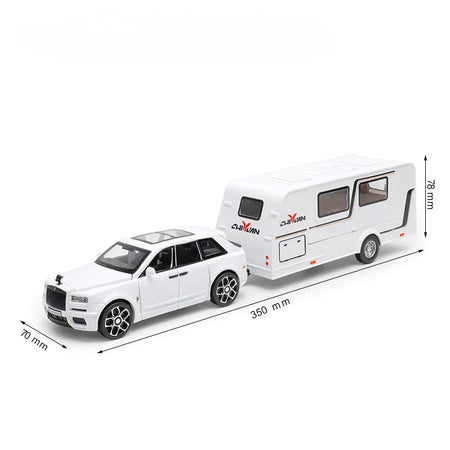 1/32 Rolls Royce Cullinan RV Car Model Alloy Diecast Off-road Vehicle Toy With Sound and Light Camping Car Model  For Boys Gifts White