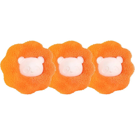 1-5pcs Pet Hair Remover Reusable Ball Laundry Washing Machine Filter Wool Sticker Cat Hair Remover Pet Fur Lint Catcher Home Orange-3PCS
