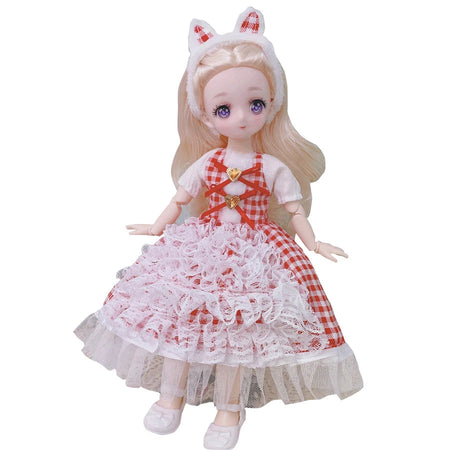1/6 Bjd Anime Dolls For kids Girls 6 to 9 Years and 7 to 10 Years Ball-jointed Comic Face Doll 30cm with Dresses Toy for Girls