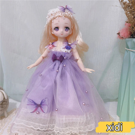 1/6 Bjd Anime Dolls For kids Girls 6 to 9 Years and 7 to 10 Years Ball-jointed Comic Face Doll 30cm with Dresses Toy for Girls
