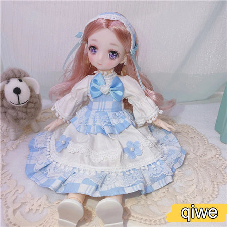 1/6 Bjd Anime Dolls For kids Girls 6 to 9 Years and 7 to 10 Years Ball-jointed Comic Face Doll 30cm with Dresses Toy for Girls qiwe / Doll and clothes / CHINA