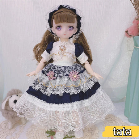 1/6 Bjd Anime Dolls For kids Girls 6 to 9 Years and 7 to 10 Years Ball-jointed Comic Face Doll 30cm with Dresses Toy for Girls tata / Doll and clothes / CHINA