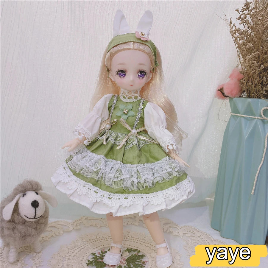 1/6 Bjd Anime Dolls For kids Girls 6 to 9 Years and 7 to 10 Years Ball-jointed Comic Face Doll 30cm with Dresses Toy for Girls yaye / Doll and clothes / CHINA