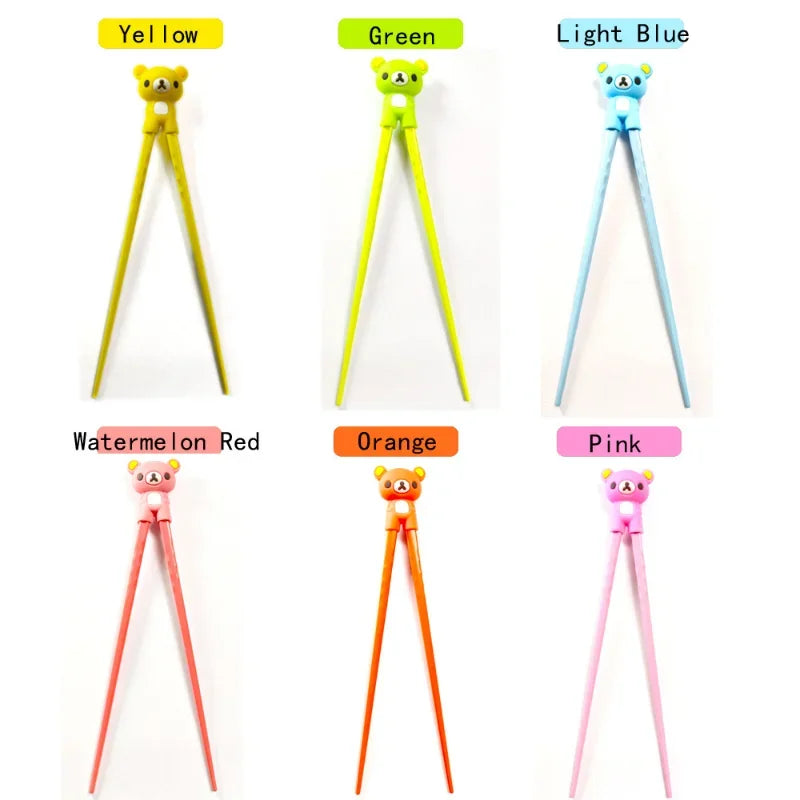 1 Pair Multi Color Cute Bear Panda Cat Learning Training Chopsticks For Kids Children Chinese Chopstick Learner Gifts