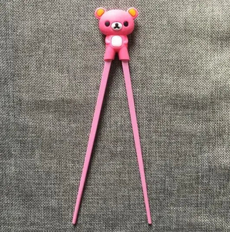 1 Pair Multi Color Cute Bear Panda Cat Learning Training Chopsticks For Kids Children Chinese Chopstick Learner Gifts pink 1 pair