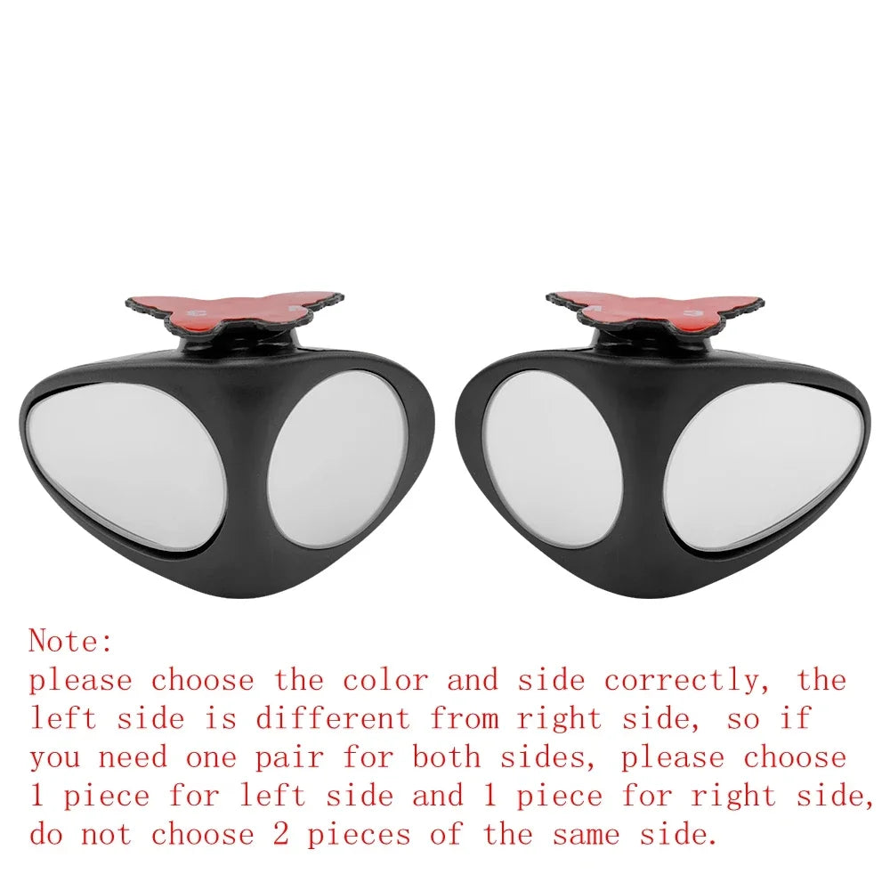 1 Piece 360 Degree Rotatable 2 Side Car Blind Spot Convex Mirror Automibile Exterior Rear View Parking Mirror Safety Accessories