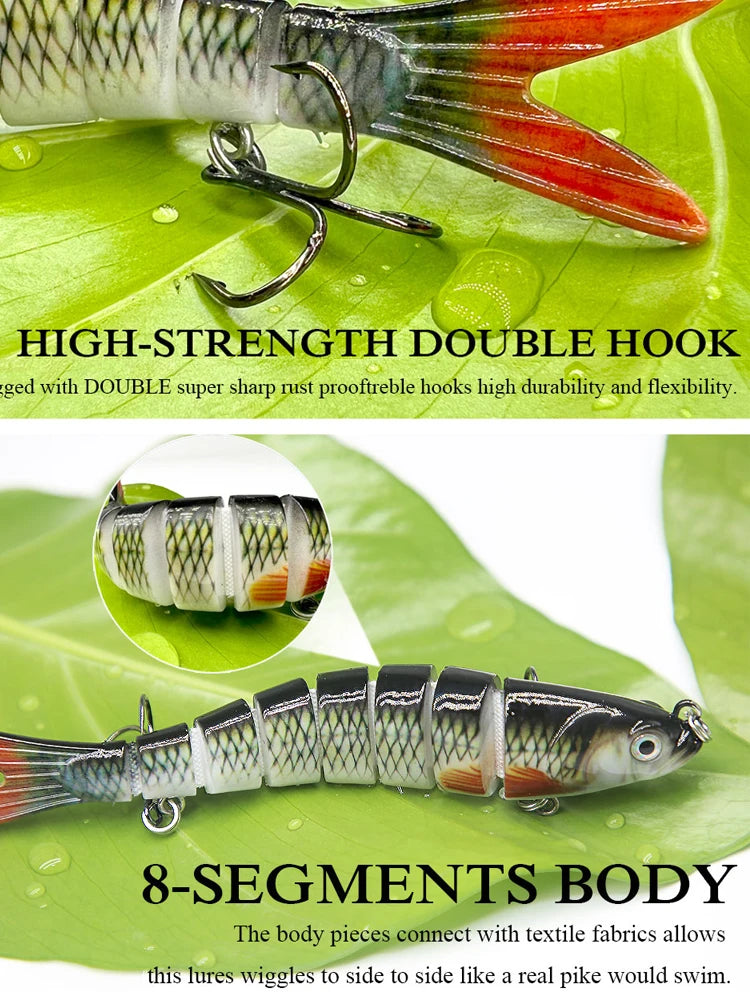 10/14cm Sinking Wobblers Fishing Lures Jointed Crankbait Swimbait 8 Segment Hard Artificial Bait For Fishing Tackle Lure