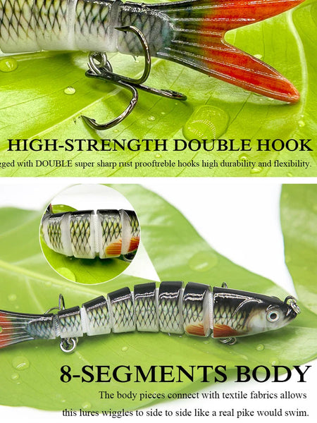 10/14cm Sinking Wobblers Fishing Lures Jointed Crankbait Swimbait 8 Segment Hard Artificial Bait For Fishing Tackle Lure