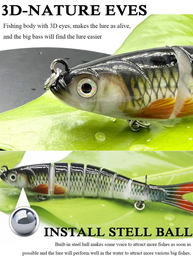 10/14cm Sinking Wobblers Fishing Lures Jointed Crankbait Swimbait 8 Segment Hard Artificial Bait For Fishing Tackle Lure