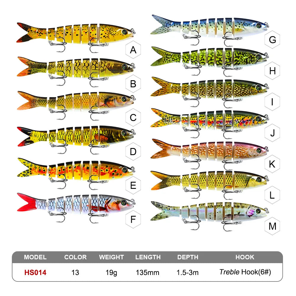 10/14cm Sinking Wobblers Fishing Lures Jointed Crankbait Swimbait 8 Segment Hard Artificial Bait For Fishing Tackle Lure