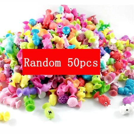 10/20/50pcs/lot Mini Sucker Dolls Marine Land Strange Animal Cupule Suckers kids Action Toy Capsule Model Suction Cup Puppets Random 50pcs