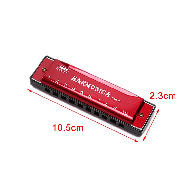 10-Hole Titanium Blues Harmonica for Beginners &amp;amp; Students