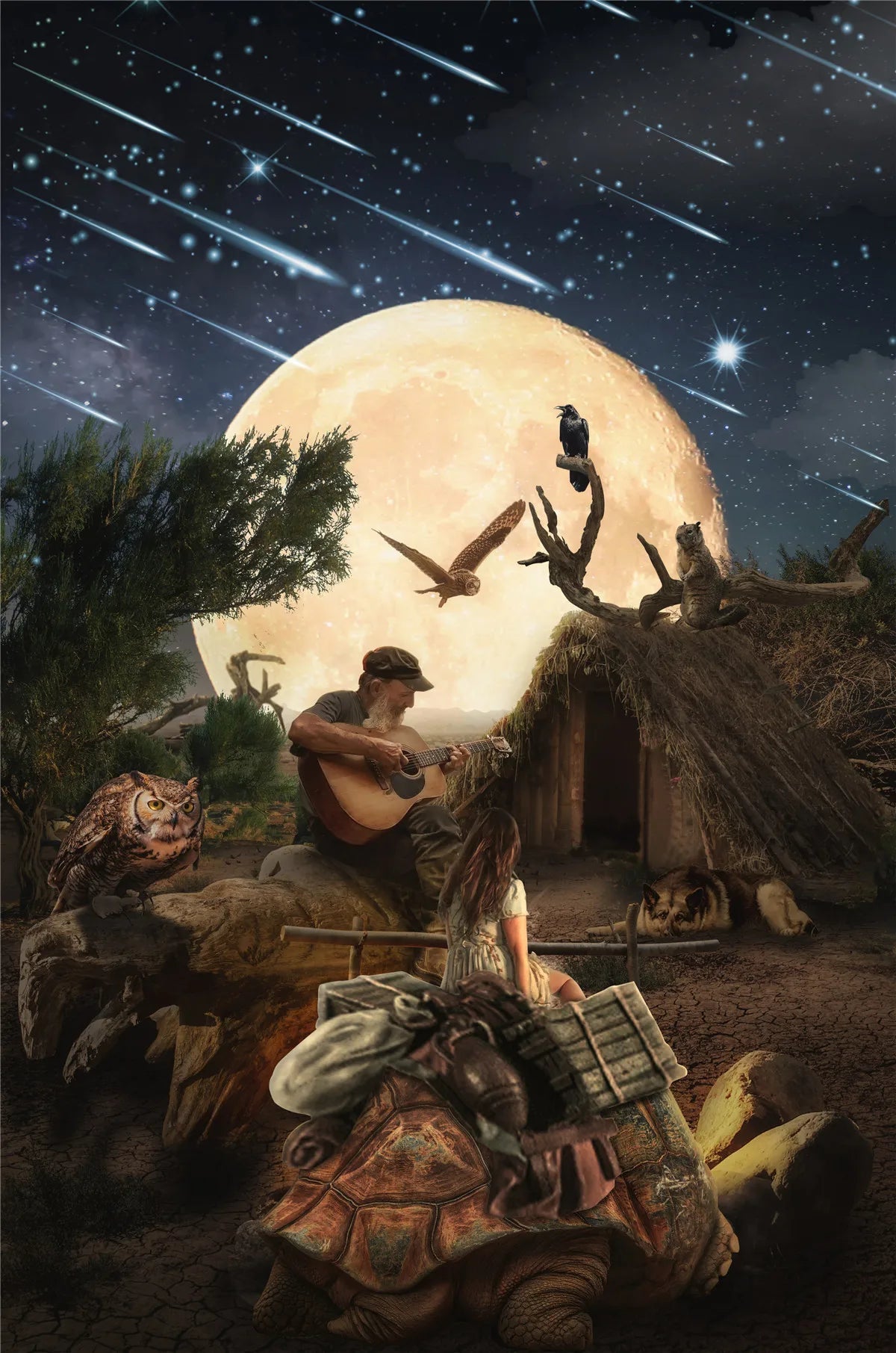 100 Pieces Jigsaw Puzzle Assembling Picture Dog Animals Decompression Puzzles Toy for Adult Children Kids Educational Gifts 104 Traveling girl