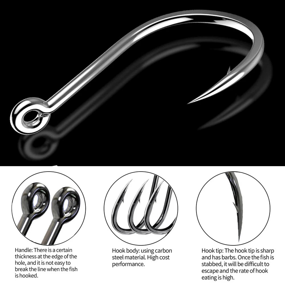 100pcs High Carbon Steel High Hardness Fishing Hook Fly Fishing Tools Fishing Tackle 3# 4# 5# 6# 7# 8# 9# 10# 11# 12#