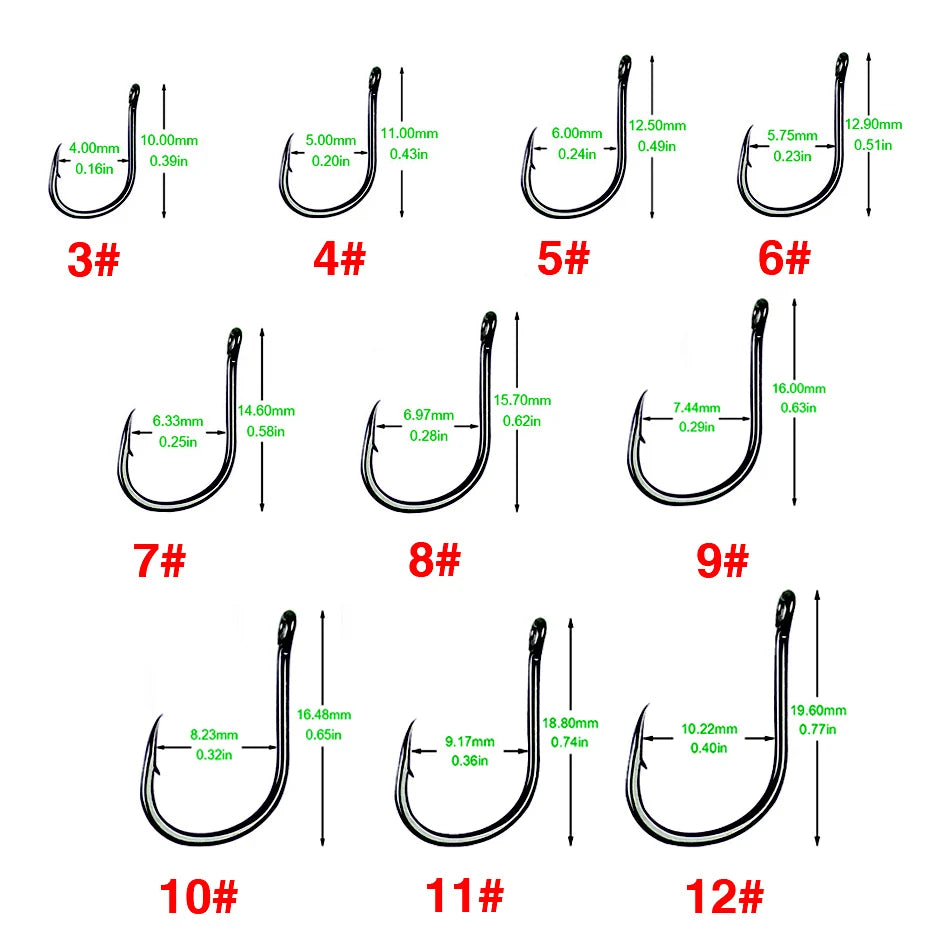 100pcs High Carbon Steel High Hardness Fishing Hook Fly Fishing Tools Fishing Tackle 3# 4# 5# 6# 7# 8# 9# 10# 11# 12#
