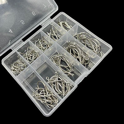 100pcs High Carbon Steel High Hardness Fishing Hook Fly Fishing Tools Fishing Tackle 3# 4# 5# 6# 7# 8# 9# 10# 11# 12# Silver