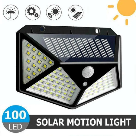 106LED Solar Light Outdoor Waterproof with Motion Sensor Floodlight Remote Control 3 Modes for Patio Garage Backyard New Package 100LED 1PC / Solar Lamp