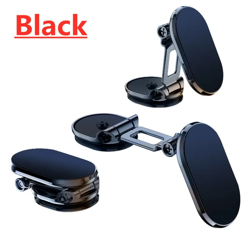1080 Rotatable Magnetic Car Phone Holder Magnet Smartphone Support GPS Foldable Phone Bracket in Car For iPhone Samsung Xiaomi Black