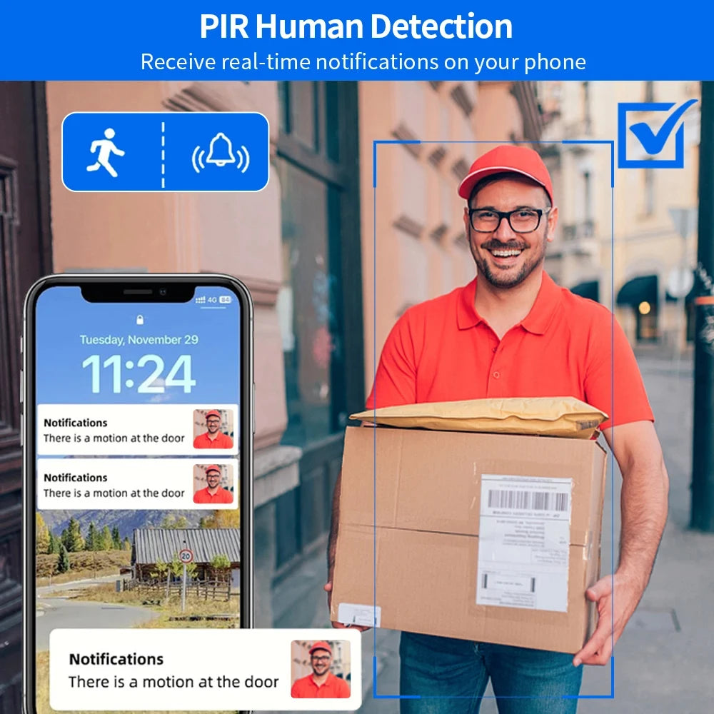 1080P Video Doorbell 5G 2.4G WiFi Wireless Door Bell Night Vision Tuya Smart APP PIR Recording AC/DC Power Ring Camera Bell