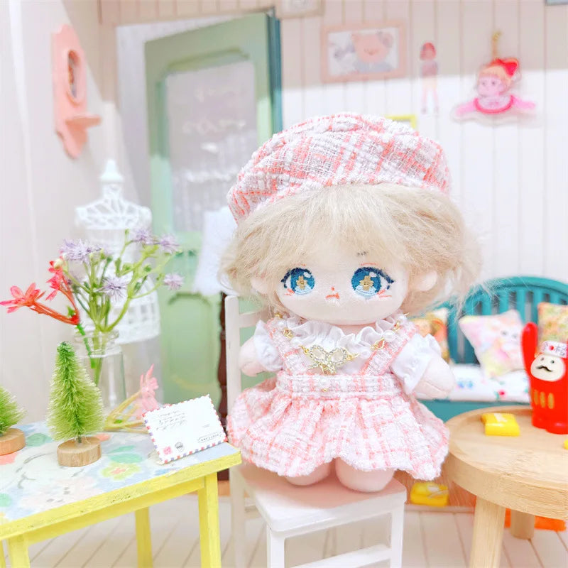 10cm Cute Pink Pink Fragrant Wind Set Plush Doll Kawaii Stuffed Soft Idol Cotton Doll DIY Clothes Accessory for Girls Kids Gifts