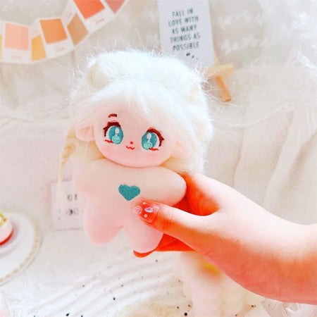 10cm Cute Pink Pink Fragrant Wind Set Plush Doll Kawaii Stuffed Soft Idol Cotton Doll DIY Clothes Accessory for Girls Kids Gifts doll 4 / fit 10cm doll