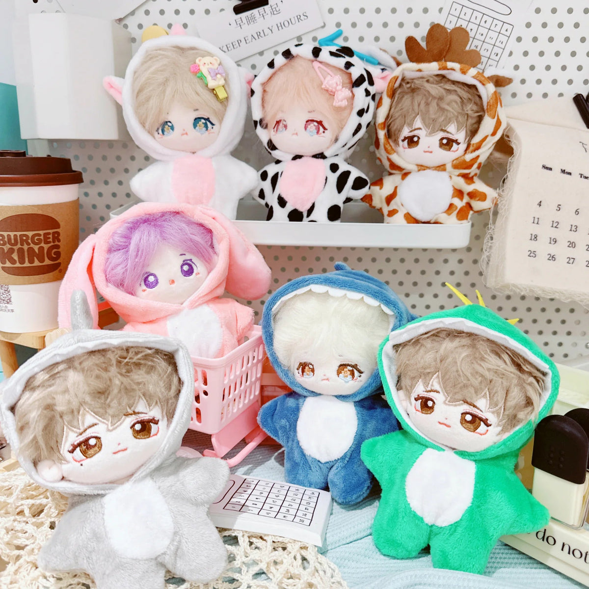 10cm Kawaii Animals Unicorn Bunny Coat Suit Mini Idol Soft Cotton Doll DIY Clothes Accessory for Girls Fans Collection Gifts