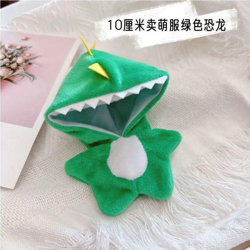 10cm Kawaii Animals Unicorn Bunny Coat Suit Mini Idol Soft Cotton Doll DIY Clothes Accessory for Girls Fans Collection Gifts dinosaur / fit 10cm doll