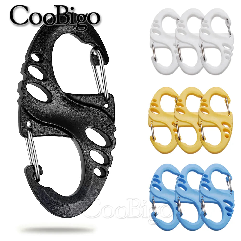 10pc Plastic Snap Hook Spring Buckle Carabiner Clips - Outdoor DIY Accessories