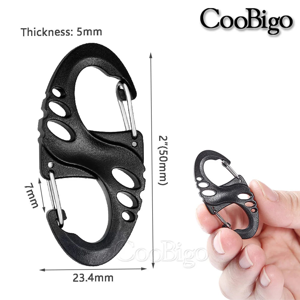 10pc Plastic Snap Hook Spring Buckle Carabiner Clips - Outdoor DIY Accessories