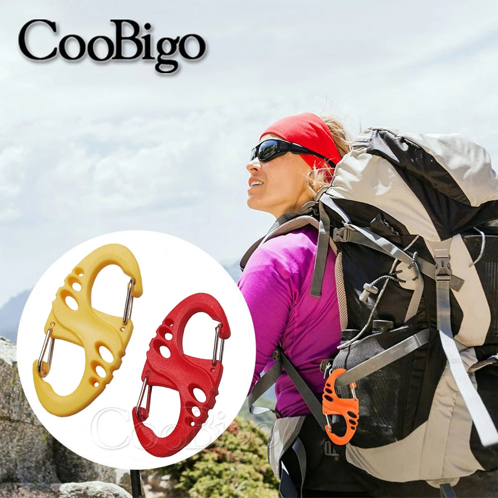 10pc Plastic Snap Hook Spring Buckle Carabiner Clips - Outdoor DIY Accessories