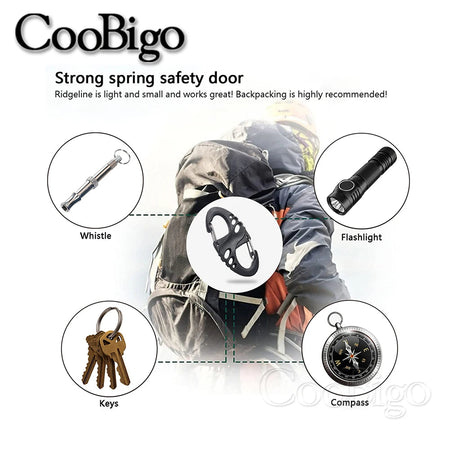 10pc Plastic Snap Hook Spring Buckle Carabiner Clips - Outdoor DIY Accessories