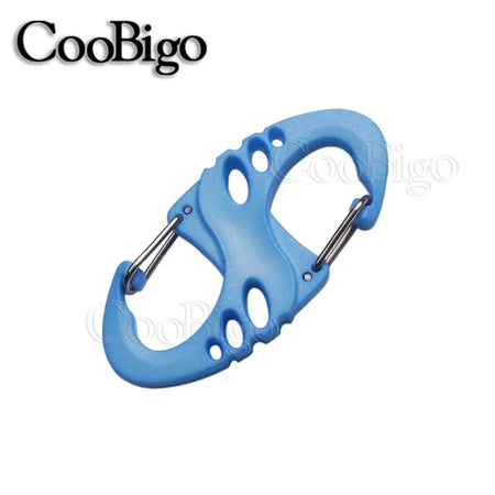 10pc Plastic Snap Hook Spring Buckle Carabiner Clips - Outdoor DIY Accessories LightBlue