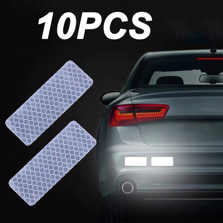 10Pcs Car Safety Reflective Warning Tape Car Tail Reflective Safety Caution Reflector Stickers Decals Car Styling Car Decoration