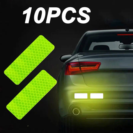 10Pcs Car Safety Reflective Warning Tape Car Tail Reflective Safety Caution Reflector Stickers Decals Car Styling Car Decoration
