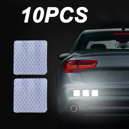 10Pcs Car Safety Reflective Warning Tape Car Tail Reflective Safety Caution Reflector Stickers Decals Car Styling Car Decoration