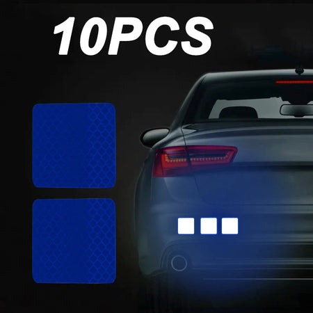 10Pcs Car Safety Reflective Warning Tape Car Tail Reflective Safety Caution Reflector Stickers Decals Car Styling Car Decoration