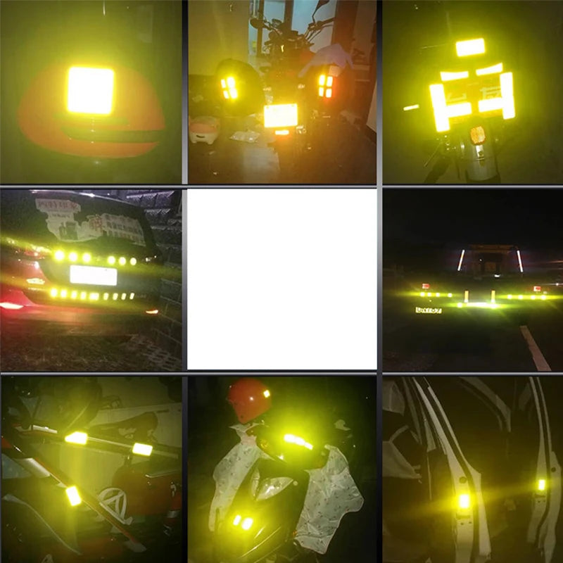 10Pcs Car Safety Reflective Warning Tape Car Tail Reflective Safety Caution Reflector Stickers Decals Car Styling Car Decoration