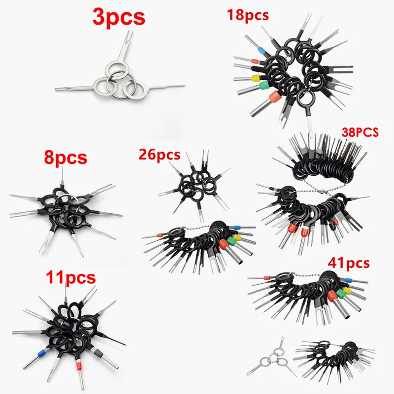 11/18/26/36/41PCS Car Terminal Removal Connector Extractor Puller Pin Extractor Release Pin Car Mechanical Tools for Auto Repair