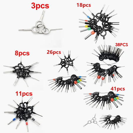 11/18/26/36/41PCS Car Terminal Removal Connector Extractor Puller Pin Extractor Release Pin Car Mechanical Tools for Auto Repair