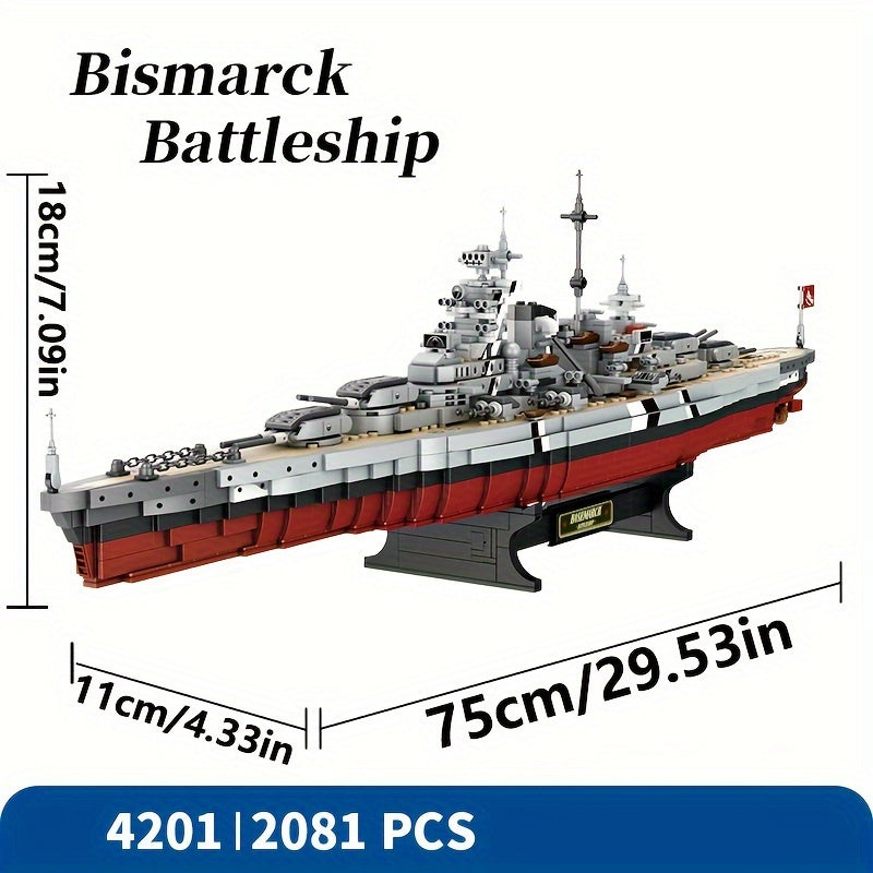 Bismarck Battleship Model Kit - High-Difficulty Toy for Teens and Adults
