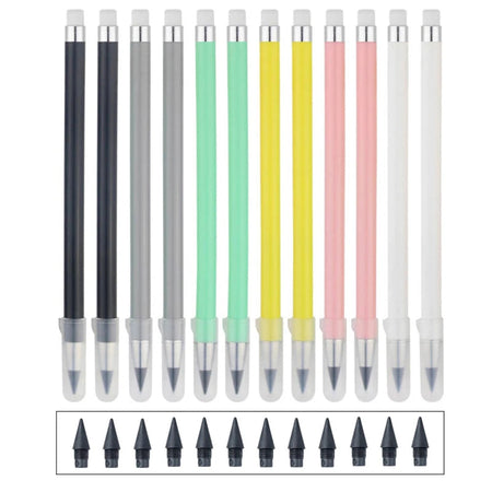12 Color Pencil Set Cute Drawing Pencil Refill Unlimited Writing Pencils Eternal Erasable Pencil Pens for School Art Supplies