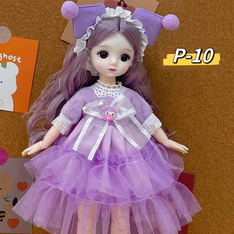 12 Inch 30 CM Bjd Anime Doll Kids Girls 4 To 16 Years Dollhouse Accessories Skirt Hat Headdress With Clothes Dress Up DIY Toys