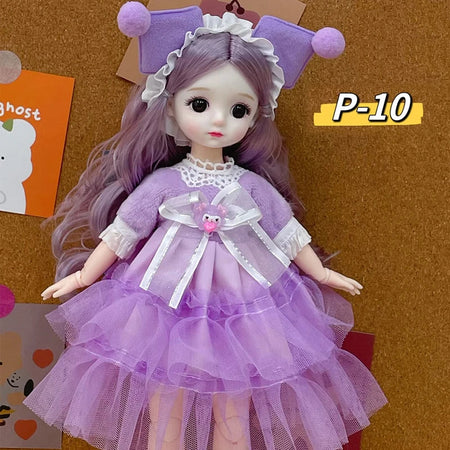 12 Inch 30 CM Bjd Anime Doll Kids Girls 4 To 16 Years Dollhouse Accessories Skirt Hat Headdress With Clothes Dress Up DIY Toys