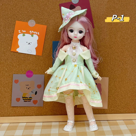 12 Inch 30 CM Bjd Anime Doll Kids Girls 4 To 16 Years Dollhouse Accessories Skirt Hat Headdress With Clothes Dress Up DIY Toys