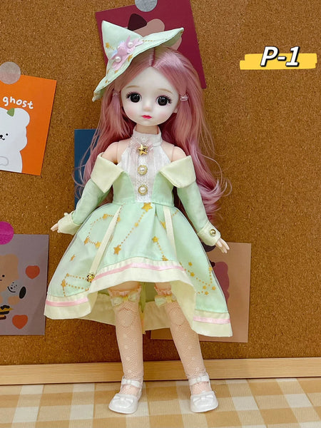 12 Inch 30 CM Bjd Anime Doll Kids Girls 4 To 16 Years Dollhouse Accessories Skirt Hat Headdress With Clothes Dress Up DIY Toys P-1 / 30 cm