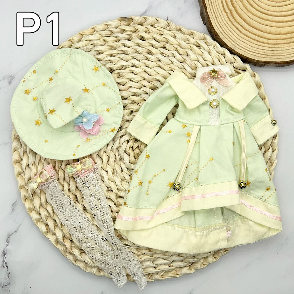 12 Inch 30 CM Bjd Anime Doll Kids Girls 4 To 16 Years Dollhouse Accessories Skirt Hat Headdress With Clothes Dress Up DIY Toys P-1 clothes / 30 cm
