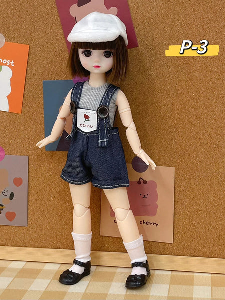 12 Inch 30 CM Bjd Anime Doll Kids Girls 4 To 16 Years Dollhouse Accessories Skirt Hat Headdress With Clothes Dress Up DIY Toys P-3 / 30 cm