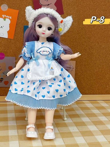 12 Inch 30 CM Bjd Anime Doll Kids Girls 4 To 16 Years Dollhouse Accessories Skirt Hat Headdress With Clothes Dress Up DIY Toys P-8 / 30 cm